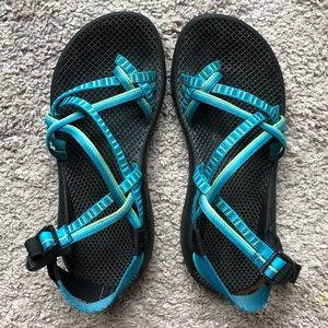 Blue and Green Chaco Sandals - Women’s Size 9